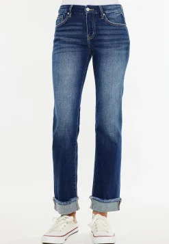 Maurices Straight Jeans|Straight Jeans-KanCan™ Mid Rise Frayed Cuff Straight Jean