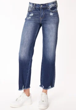 Maurices Flare & Wide Leg Jeans|Ankle Jeans-KanCan™ Mid Rise Frayed Hem Wide Leg Jean