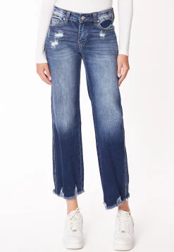 Maurices Flare & Wide Leg Jeans|Ankle Jeans-KanCan™ Mid Rise Frayed Hem Wide Leg Jean