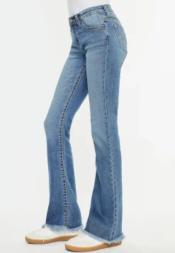 Maurices Bootcut Jeans|Bootcut Jeans-KanCan™ Mid Rise Thick Stitch Frayed Hem Bootcut Jean