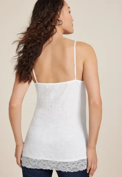 Maurices Tanks & Camis-Lace Trim Crinkle Cami