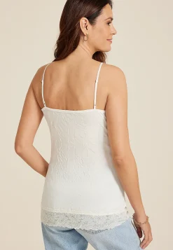 Maurices Tanks & Camis-Lace Trim Crinkle Cami