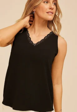 Maurices Tanks & Camis-Lace Trim V Neck Tank Top