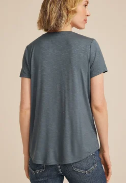 Maurices Tees-Lattice Front Short Sleeve Tee