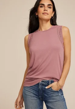 Maurices Tanks & Camis-Lattice Trim Tank Top