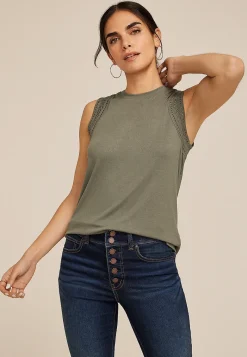 Maurices Tanks & Camis-Lattice Trim Tank Top