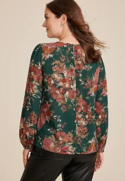 Maurices Shirts & Blouses-Leighton Floral Long Sleeve Blouse