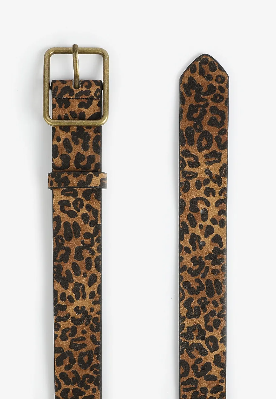 Maurices Belts-Leopard Square Buckle Belt