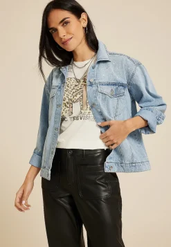 Maurices Jackets-Light Nonstretch Sparkle Denim Jacket