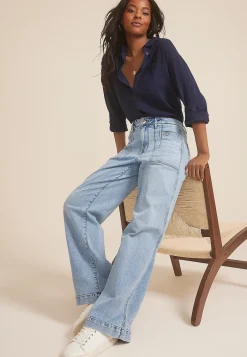 Maurices Flare & Wide Leg Jeans|Flare & Wide Leg Jeans-Light Patch Pocket High Rise Wide Leg Jean