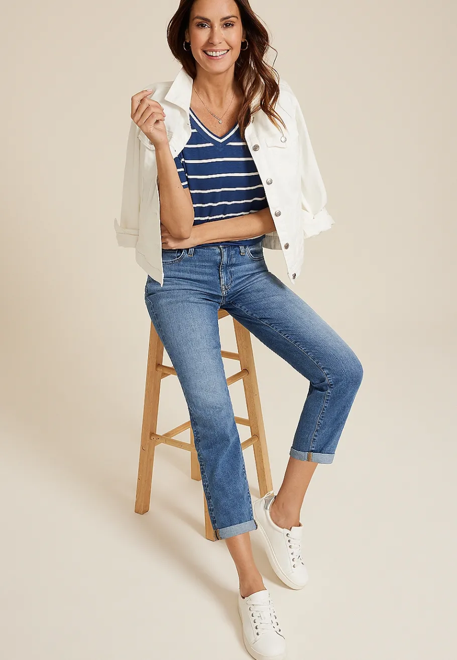 Maurices Crops & Capris|Crops & Capris-m jeans by ™ Classic High Rise Rolled Hem Straight Crop Jean