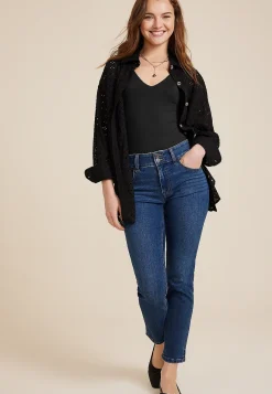 Maurices Straight Jeans|Ankle Jeans-m jeans by ™ Curvy High Rise Slim Straight Ankle Jean