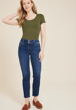 Maurices Straight Jeans|Ankle Jeans-m jeans by ™ Dark Mid Rise Slim Straight Ankle Jean
