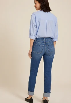 Maurices Straight Jeans|Ankle Jeans-m jeans by ™ Dark High Rise Cuff Hem Slim Straight Ankle Jean