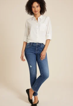 Maurices Straight Jeans|Ankle Jeans-m jeans by ™ Dark Mid Rise Slim Straight Ankle Jean