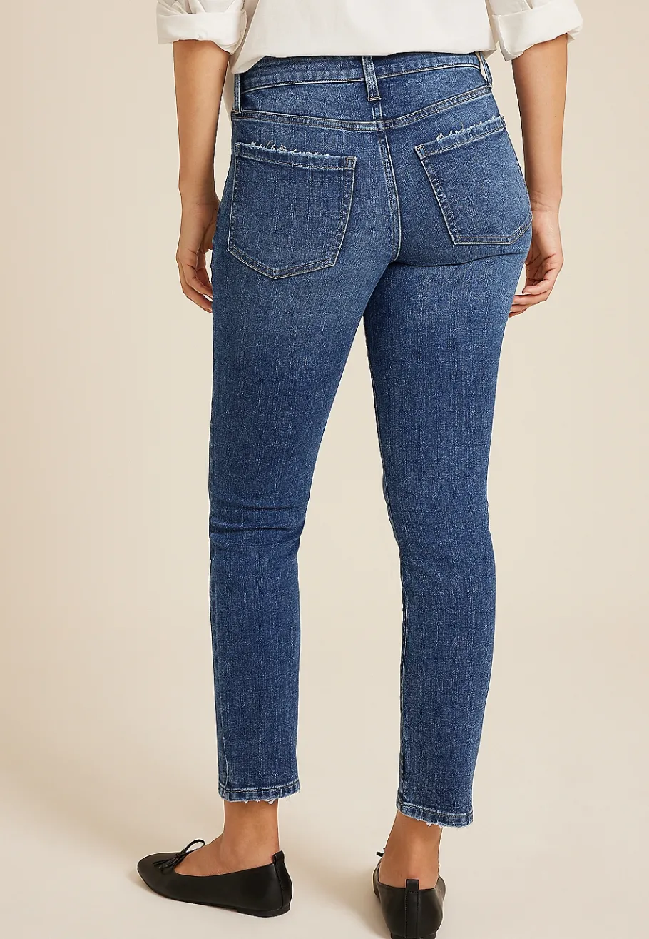 Maurices Straight Jeans|Ankle Jeans-m jeans by ™ Dark Mid Rise Slim Straight Ankle Jean