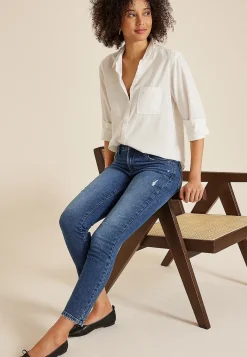 Maurices Straight Jeans|Ankle Jeans-m jeans by ™ Dark Mid Rise Slim Straight Ankle Jean