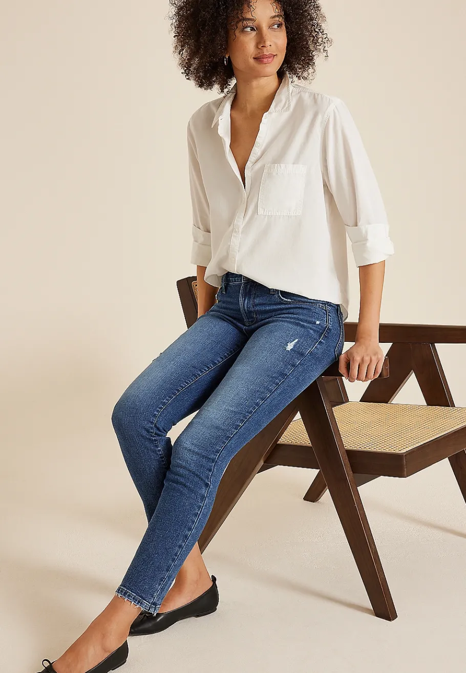 Maurices Straight Jeans|Ankle Jeans-m jeans by ™ Dark Mid Rise Slim Straight Ankle Jean