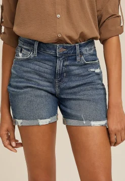 Maurices Shorts|Jean Shorts-m jeans by ™ Dark High Rise Ripped Cuffed Hem 5in Short