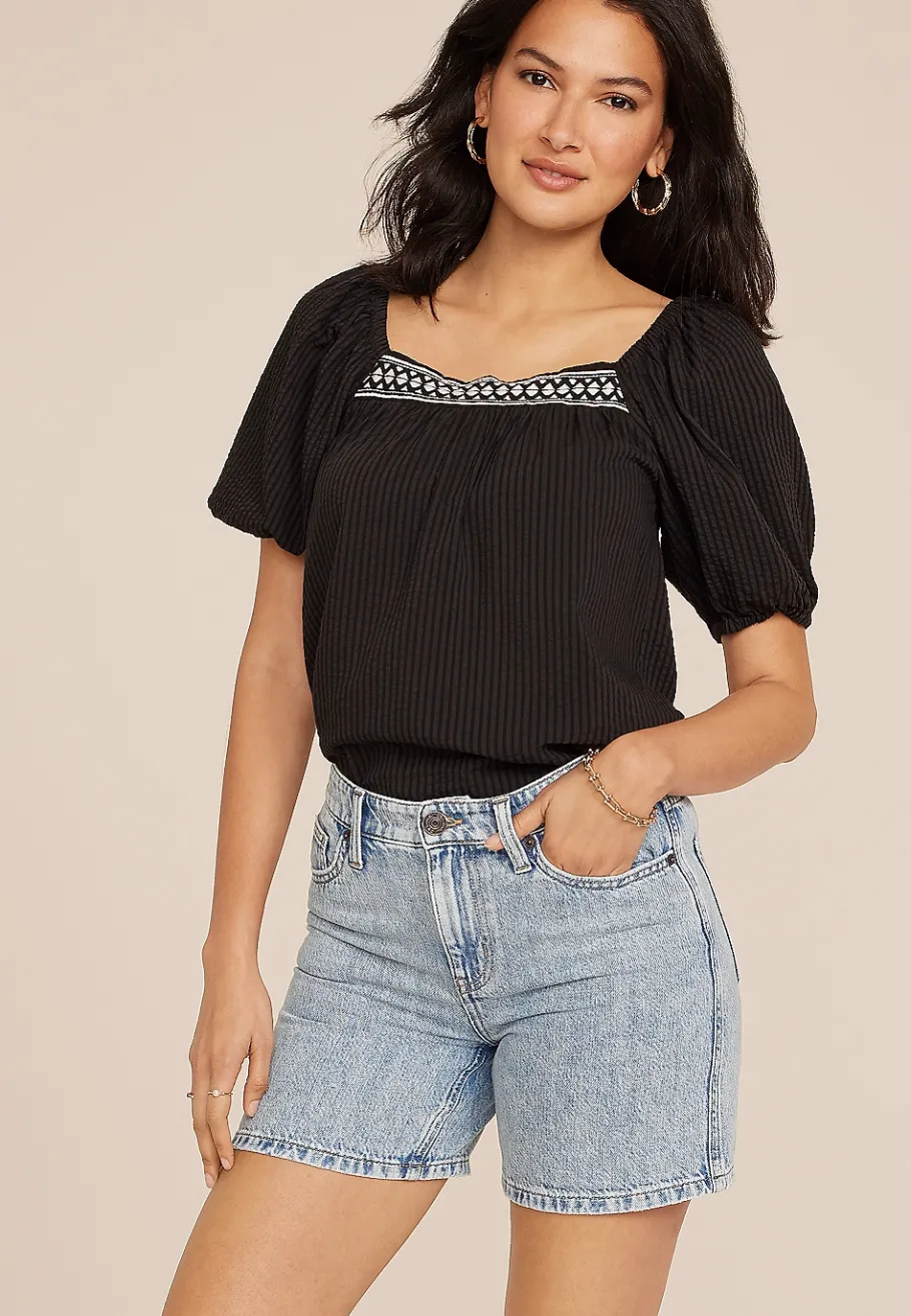 Maurices Shorts|Jean Shorts-m jeans by ™ High Rise Elastic Waist 6in Short