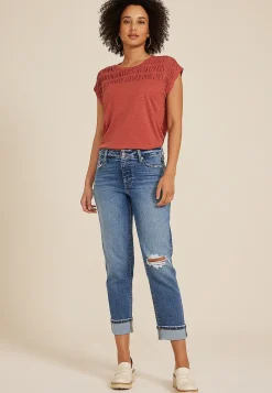 Maurices Crops & Capris|Crops & Capris-m jeans by ™ High Rise Boyfriend Straight Cropped Jean