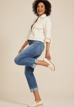 Maurices Crops & Capris|Crops & Capris-m jeans by ™ High Rise Boyfriend Straight Cropped Jean