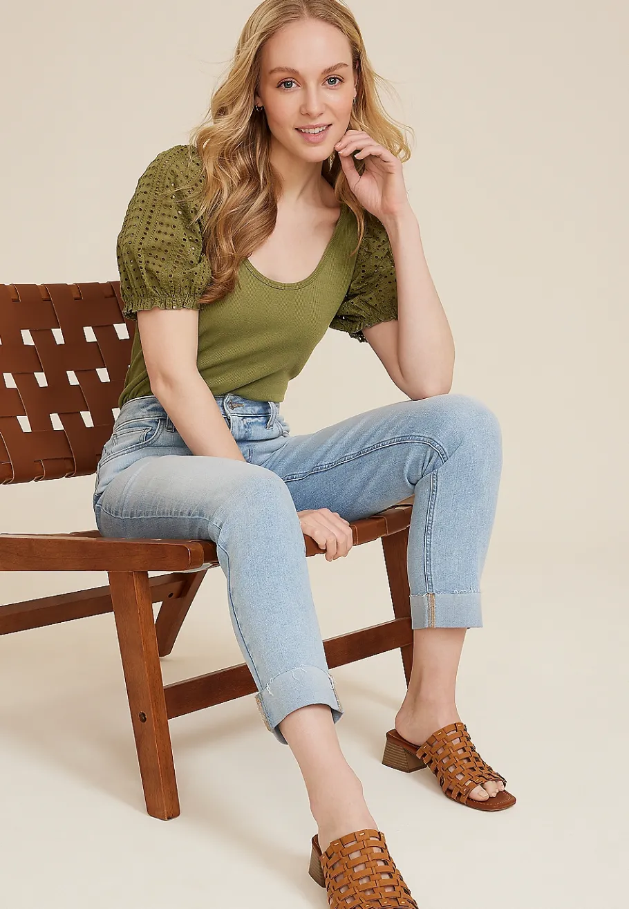 Maurices Straight Jeans|Ankle Jeans-m jeans by ™ Light Mid Rise Slim Straight Ankle Jean
