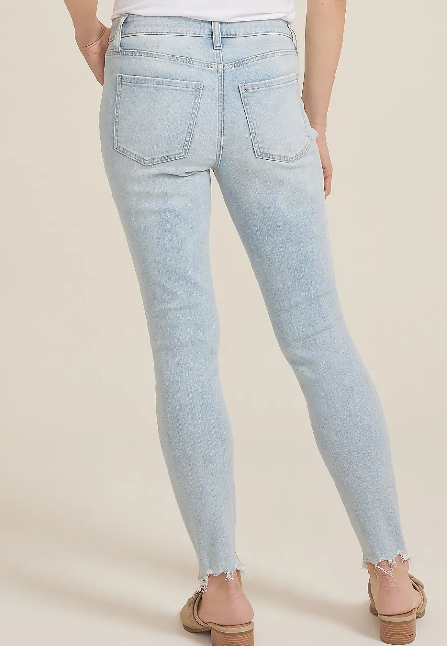Maurices Jeggings & Skinny Jeans|Ankle Jeans-m jeans by ™ Light High Rise Ripped Hem Ankle Jegging