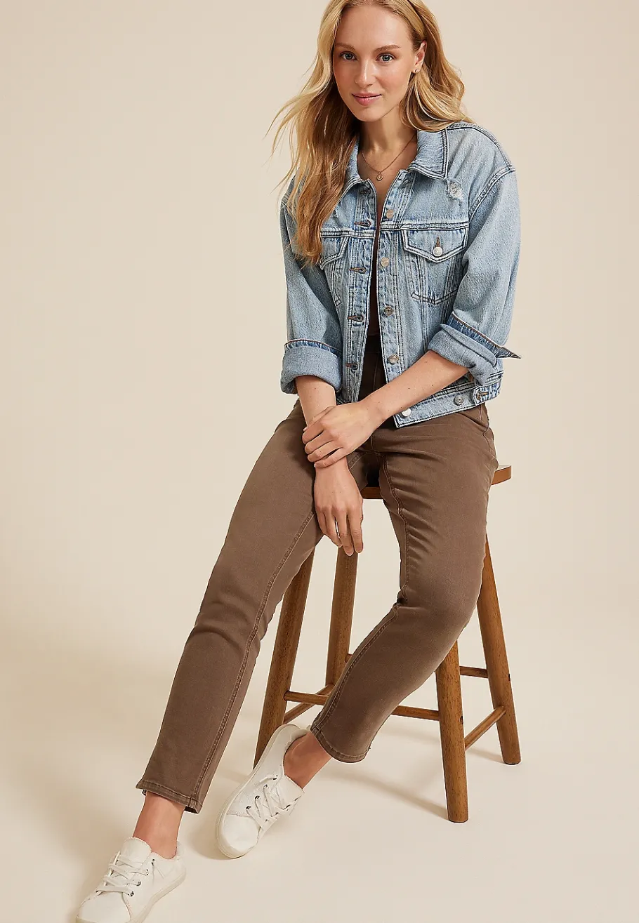Maurices Straight Jeans|Ankle Jeans-m jeans by ™ Mid Rise Color Slim Straight Ankle Jean