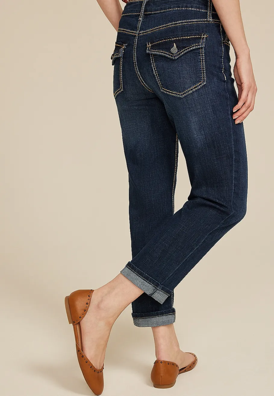 Maurices Crops & Capris|Crops & Capris-m jeans by ™ Mid Rise Flap Pocket Straight Cropped Jean