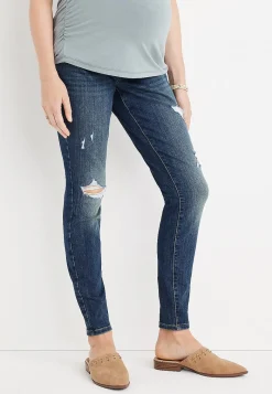 Maurices Maternity-m jeans by ™ Over The Bump Ripped Denim Maternity Jegging