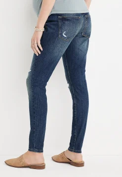 Maurices Maternity-m jeans by ™ Over The Bump Ripped Denim Maternity Jegging