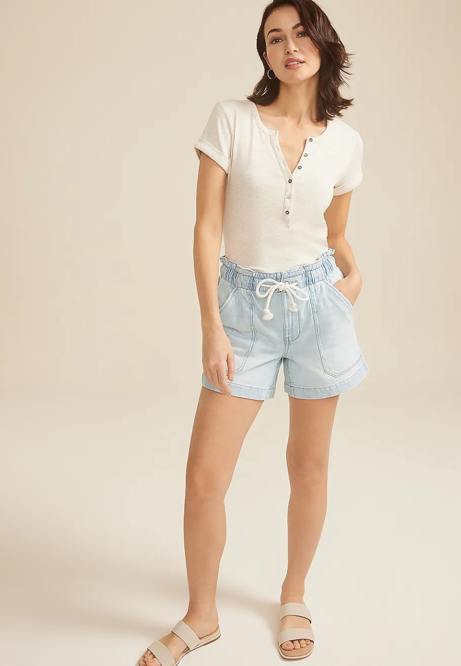 Maurices Shorts|Jean Shorts-m jeans by ™ Soft Light High Rise Drawstring 5in Short