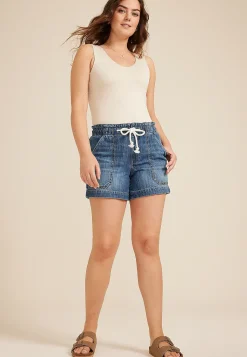 Maurices Shorts|Jean Shorts-m jeans by ™ Soft Dark High Rise Drawstring 5in Short