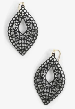 Maurices Earrings-Matte Filigree Drop Earrings