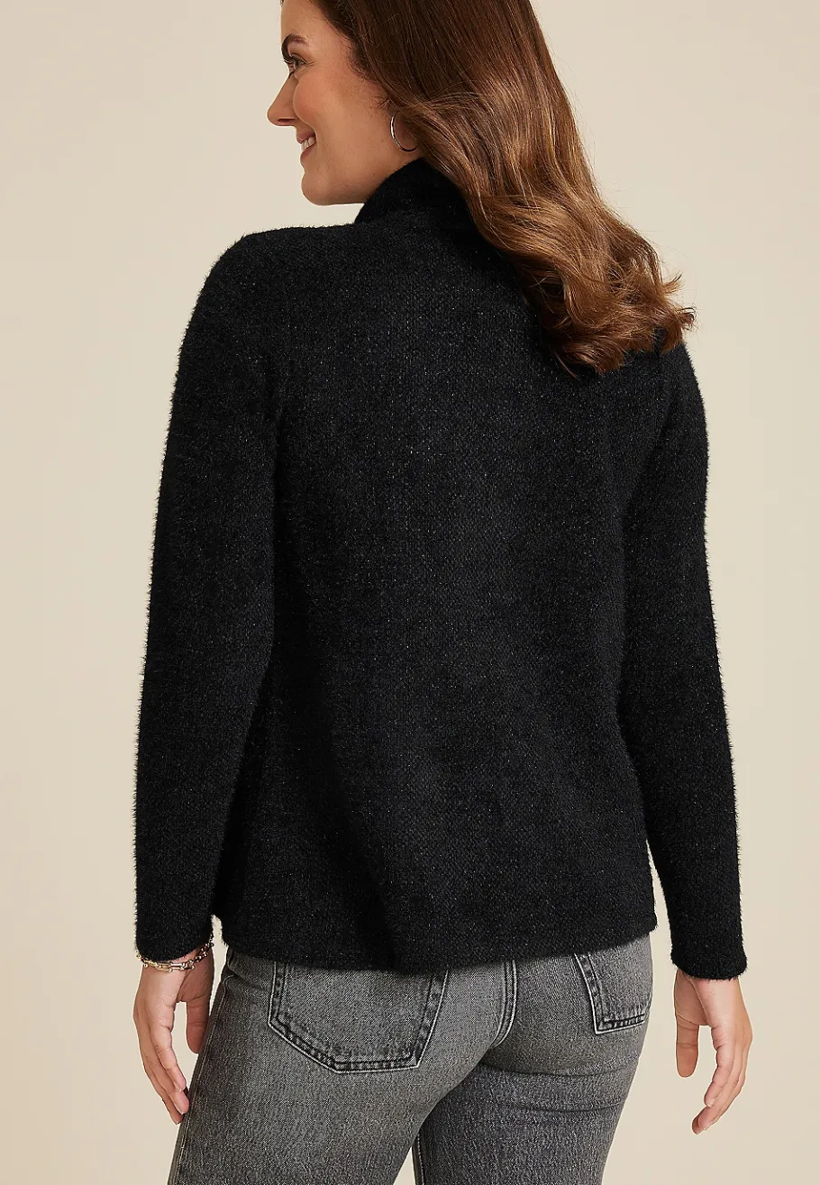 Maurices Sweaters Cardigans & Kimonos-Metallic Asymmetrical Cardigan