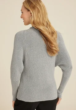Maurices Sweaters Cardigans & Kimonos-Metallic Roll Neck Dolman Sweater