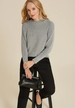 Maurices Sweaters Cardigans & Kimonos-Metallic Roll Neck Dolman Sweater