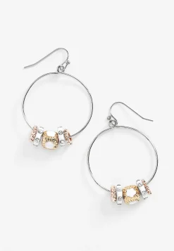 Maurices Earrings|Matching Sets-Multi Charm Slider Hoop Earrings
