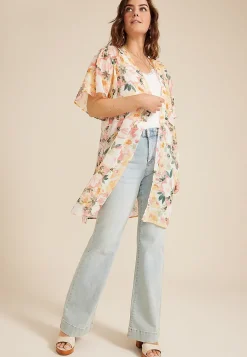 Maurices Sweaters Cardigans & Kimonos-Floral Kimono
