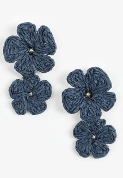 Maurices Earrings-Floral Raffia Drop Earrings