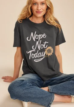 Maurices Tees|Graphics-Nope Not Today Sunflower Relaxed Fit Graphic Tee
