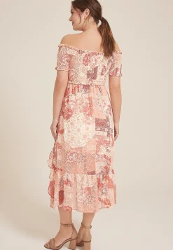 Maurices Wedding Guest & Cocktail Dresses-Off The Shoulder Smocked Midi Dress
