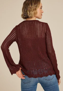Maurices Sweaters Cardigans & Kimonos-Open Stitch Bell Sleeve Sweater