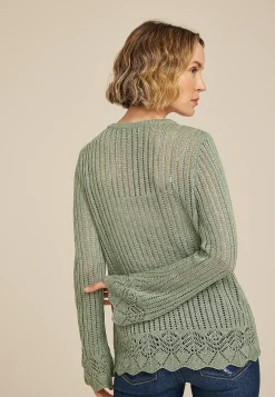 Maurices Sweaters Cardigans & Kimonos-Open Stitch Bell Sleeve Sweater