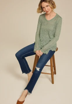 Maurices Sweaters Cardigans & Kimonos-Open Stitch Bell Sleeve Sweater