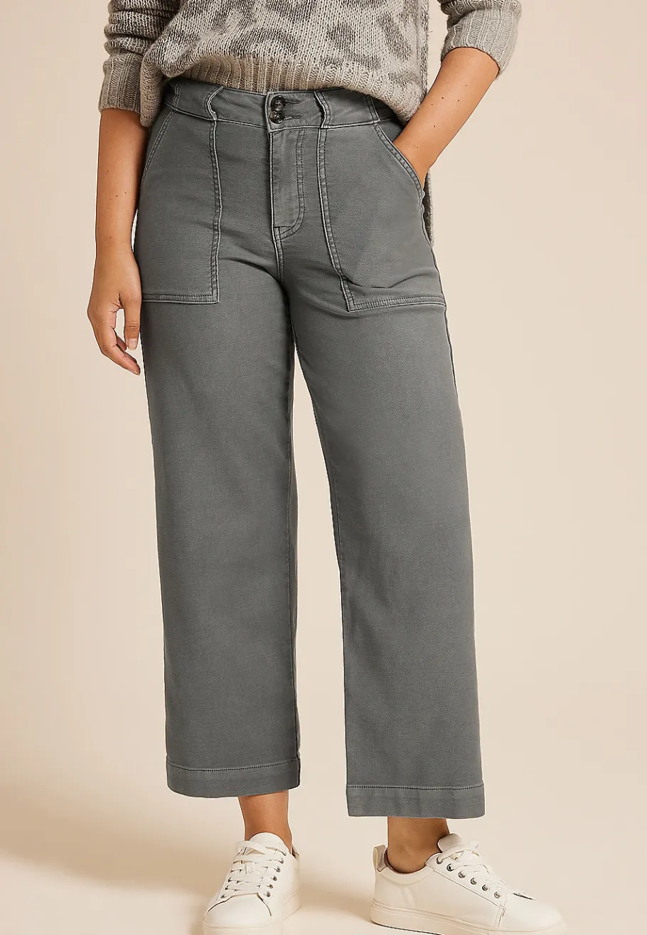 Maurices Pants-Patch Pocket High Rise Wide Leg Pant