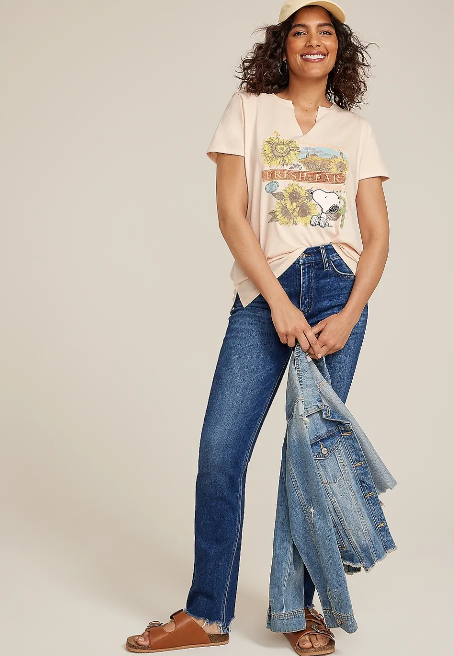 Maurices Tees|Graphics-Peanuts Snoopy Sunflower Classic Fit Graphic Tee