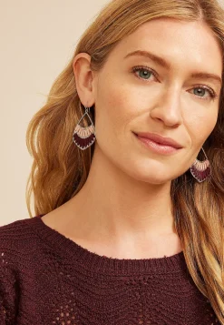 Maurices Earrings|Matching Sets-Pink And Burgundy Corded Teardrop Earrings