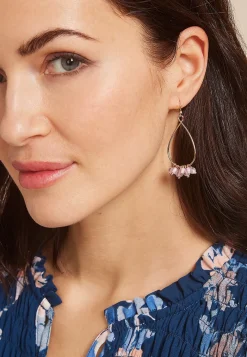 Maurices Earrings-Pink Beaded Teardrop Earrings